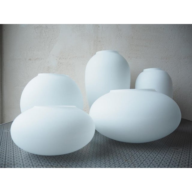 Mid-Century Opaline Glass Vases, Bohemia, 1960s, Set of 5 For Sale - Image 4 of 11