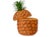 Mid 20th century English pineapple ice bucket produced for Britvic, featuring a bold molded form with vibrant orange body...