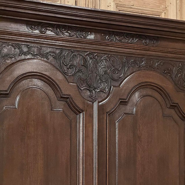 Burnt Umber Grand 18th Century Country French Louis XIV Armoire For Sale - Image 8 of 18
