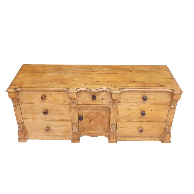 Farmhouse Antique English Victorian Pine Kitchen Dresser | 19th Century Sideboard For Sale - Image 3 of 6