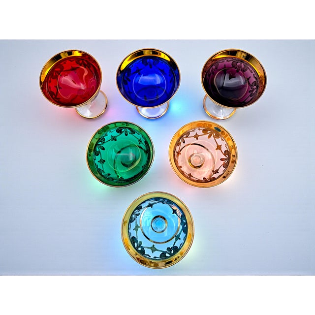 Colored Murano Glass Cups from Manifattura Di Murano, 1970s, Set of 6 For Sale - Image 4 of 9