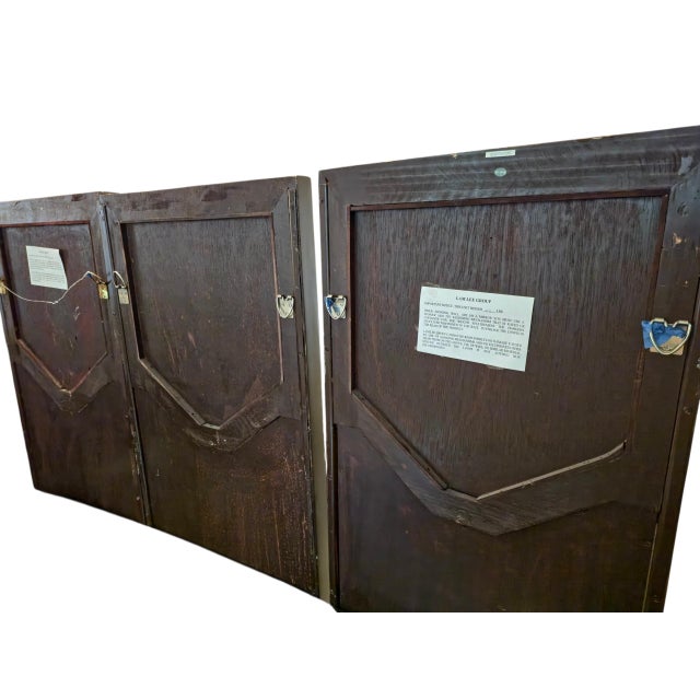 1980s Lam Lee Set of 3 Wall Panels With Vintage Mirror & Croc-Embossed Detail For Sale - Image 5 of 6