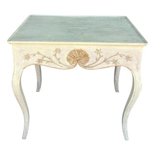 18th C Style Swedish Rococo Painted Side Table For Sale
