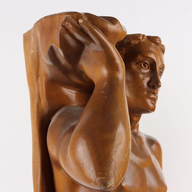 Wood Carved Wooden Male Figures, Set of 2 For Sale - Image 7 of 10