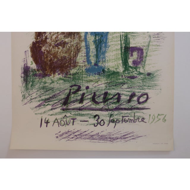 Rare lithographic poster designed by Picasso for an exhibition at Galerie 65, Cannes, in 1965. Picasso enjoyed designing...