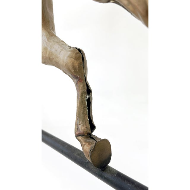Antique 19thC "Ethan Allen" Full Bodied Copper Gold Painted Horse Weathervane C1890s For Sale - Image 4 of 5
