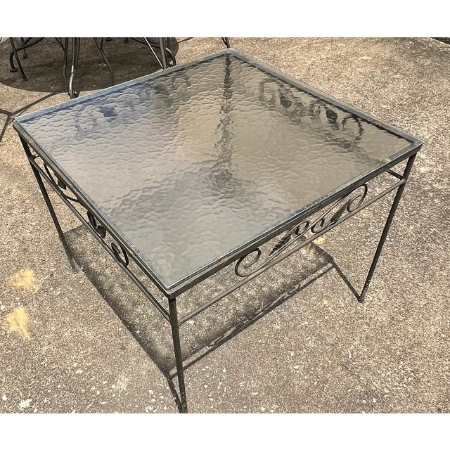 Brown Vintage Mid-Century Russell Woodard Wrought Iron Patio Set, Attributed, 6 Pieces For Sale - Image 8 of 16