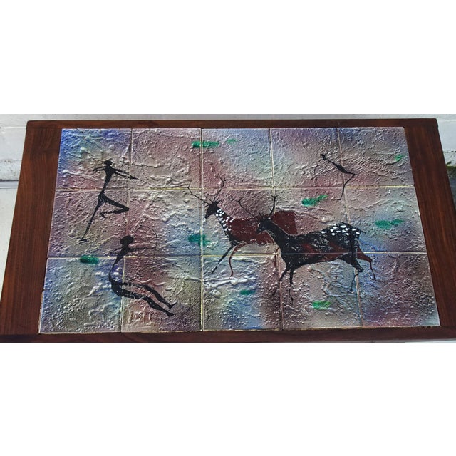 Teak Coffee Table with Ceramic Tiles from Vallauris Lascaux, 1950s For Sale - Image 18 of 18