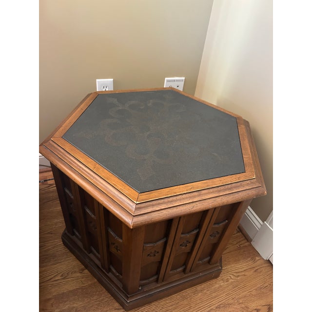 1970s 1970s Vintage Hexagonal Side Table For Sale - Image 5 of 9