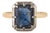 2.28 Carat Sapphire Georgian Style Black Rodium Solitaire Ring Size 5 in 18k Solid Gold For Sale