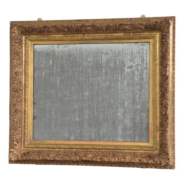 French Gilded Wall Mirror with Foxed Glass, 1870 For Sale