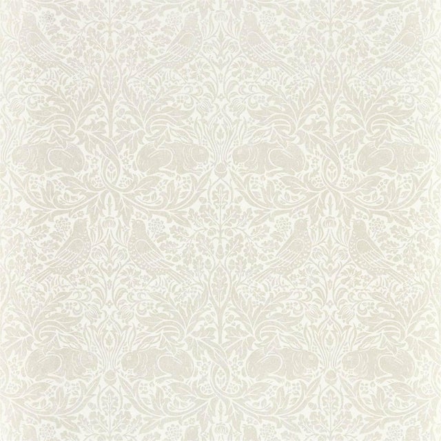 Morris & Co Pure Brer Rabbit Wallpaper in White Clover For Sale