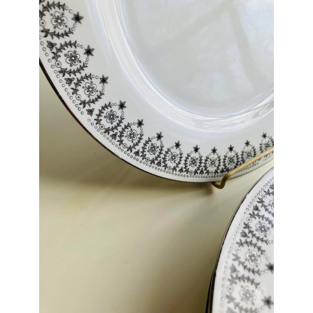 Vintage Silver Lace Fine China Dinner Plates Set of 4 Chairish