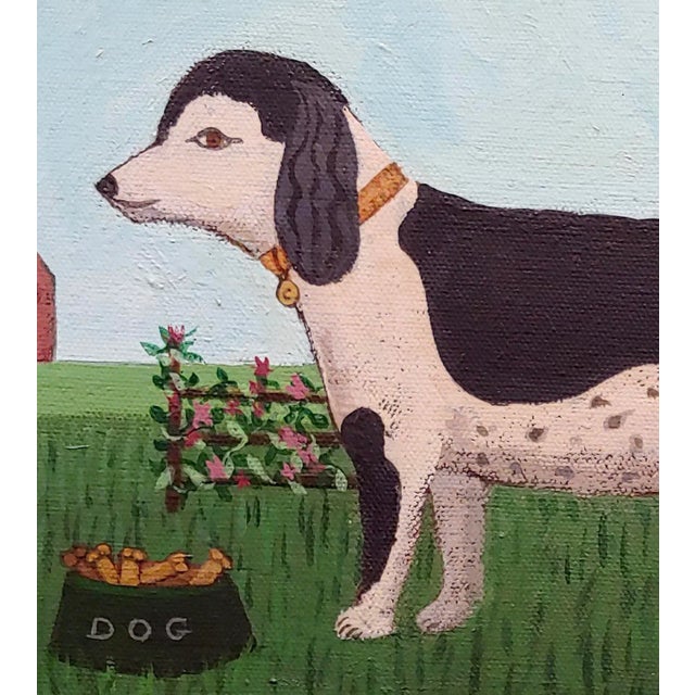 Barbara Chipman Moment -Caesar the Jack Russel Dog -Naive Oil Painting For Sale - Image 4 of 8