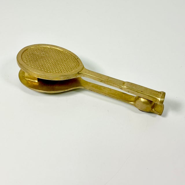 Mid 20th Century Mid-Century Americana Hollywood Regency Boho Chic Brass Tennis Racket Door Knocker For Sale - Image 5 of 11