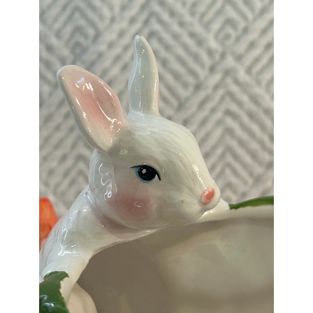Vintage Majolica Style Ceramic Bunny Rabbit and Carrots Pitcher For Sale - Image 12 of 12