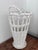 1980s Woven White Wicker 20.5” Basket For Sale In Houston - Image 6 of 8