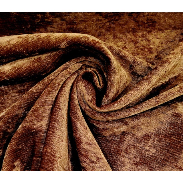 Traditional Scalamandre "Tiziano" Sable Brown Textured Velvet- 4.25 Yards For Sale - Image 3 of 5