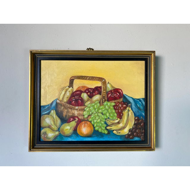 1970's A. Maxwell Fruit Basket - Still Life Oil Painting, Framed For Sale - Image 12 of 12
