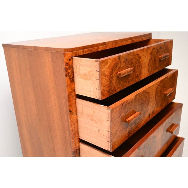 Art Deco Burr Walnut Chest of Drawers, 1930s For Sale - Image 6 of 13