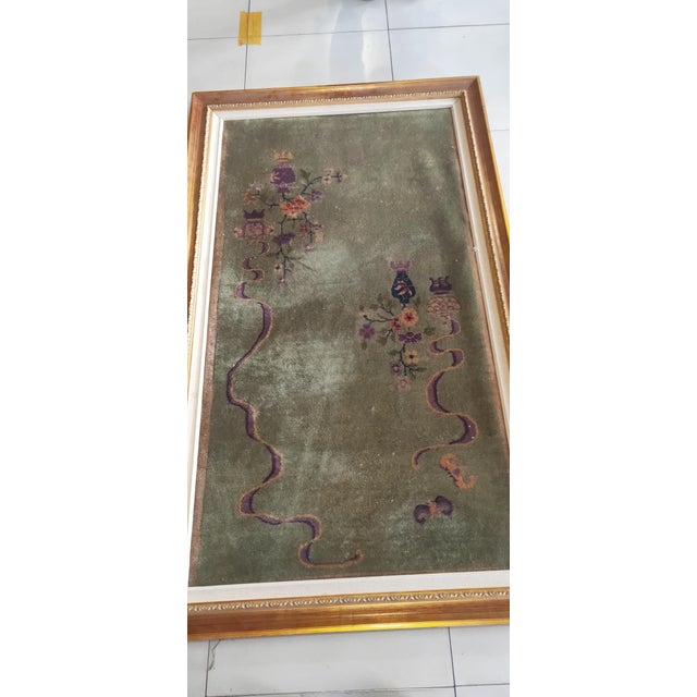 1920s Art Deco Rug. Measures: 3' 0'' x 5' 8''. Wool Antique Floral Chinese Art Deco Hand Knotted Pile 1920s Rug, Country...