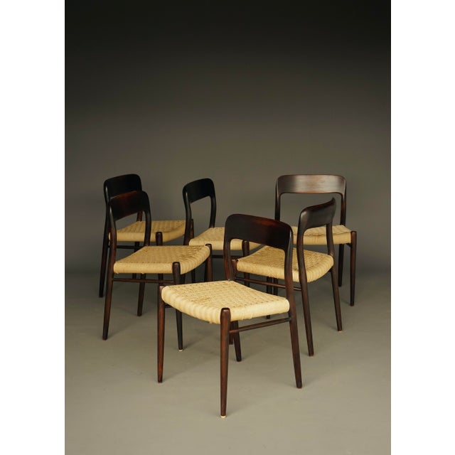 Wood Model 75 Chairs in Beech by Niels Otto Møller for J.L. Moller, 1960s, Set of 6 For Sale - Image 7 of 18