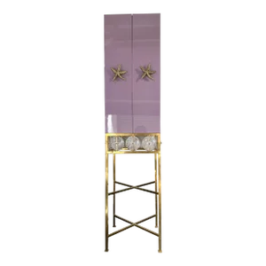 Contemporary Lacquered Brass Starfish and Rock Crystal Cabinet. Italy