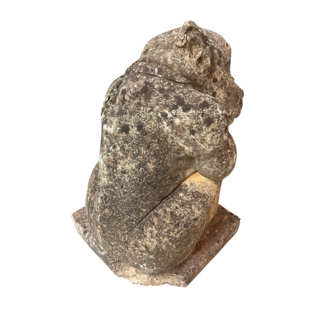 Vintage Cast Stone Gargoyle Sentinel Statue For Sale - Image 4 of 12