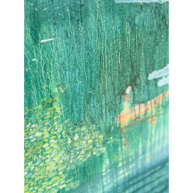 Green Monumental Oil on Canvas For Sale - Image 8 of 10