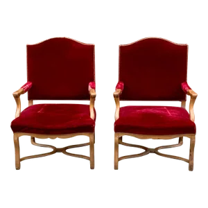 Pair of Antique Os De Mouton Arm Chairs