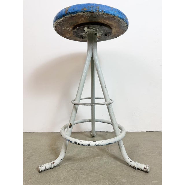 Industrial Grey Workshop Stool, 1960s For Sale - Image 15 of 18