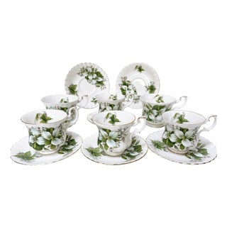 Vintage Trillium Set for Six People from Royal Albert, 1980s, Set of 12 For Sale