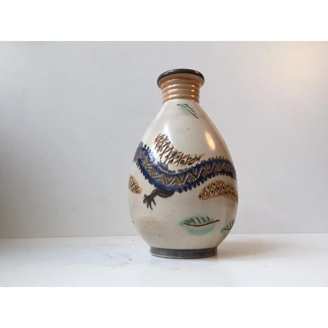 Mid-Century Modern Dragon Ceramic Vase by Terra Danica, 1950s For Sale - Image 3 of 8