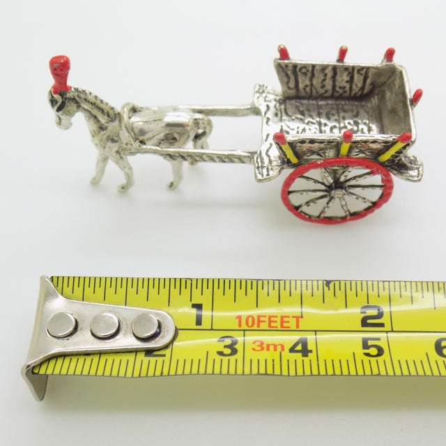 Vintage Sicilian Silver 800 Traditional Carriage Figurine, Italy, 1980s For Sale - Image 11 of 12