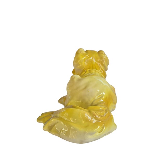 1960s Vintage Yellow Porcelain Pekinese Dog Figurine Astoria Moldings Inc Made in Germany C. 1960's For Sale - Image 5 of 10