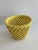Beautiful Old School Palm Beach 1950's Cache Pot in Yellow Glazed Ceramic . Great details with the braided lattice rope...