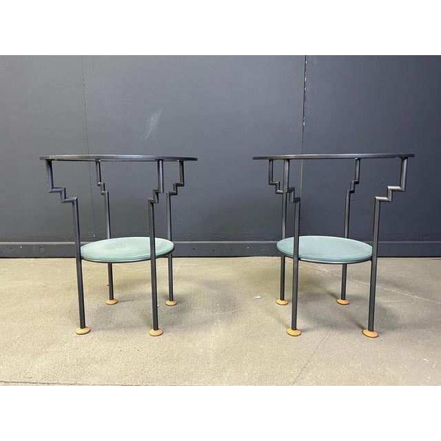 Ettore Sottsass Postmodern Side Tables, 1980s, Set of 2 For Sale - Image 4 of 12