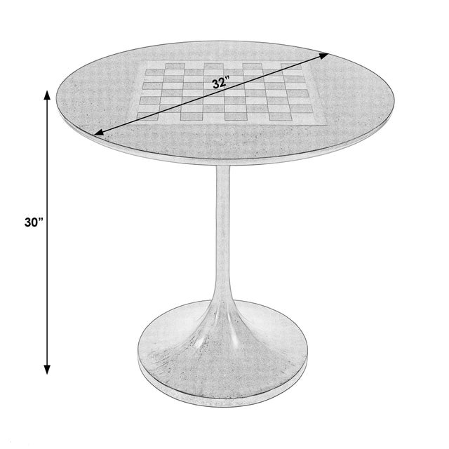 Mid-Century Modern Francis 32 in. W Round Pedestal Base Game Table, Antique Cherry For Sale - Image 3 of 7