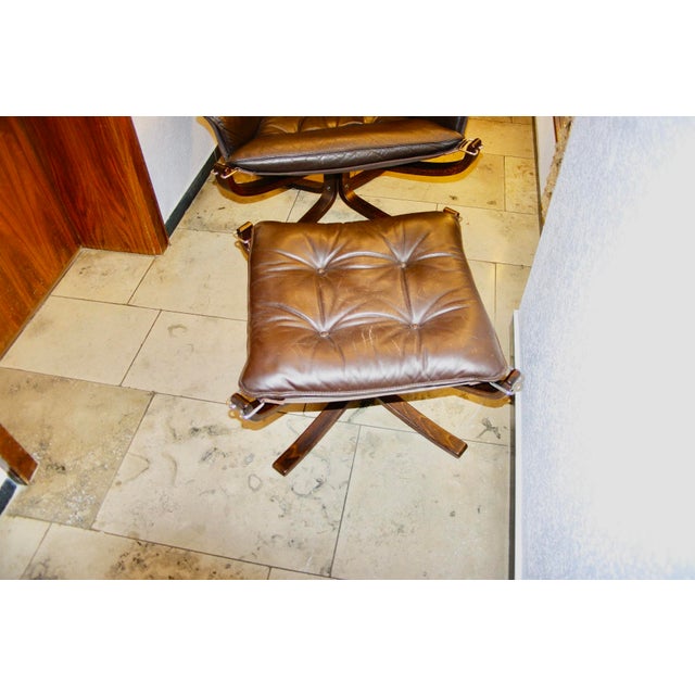 Set of Norwegian Falcon Armchair and Ottoman by Sigurd Ressel for Vatne Mobler, 1970s For Sale - Image 11 of 18