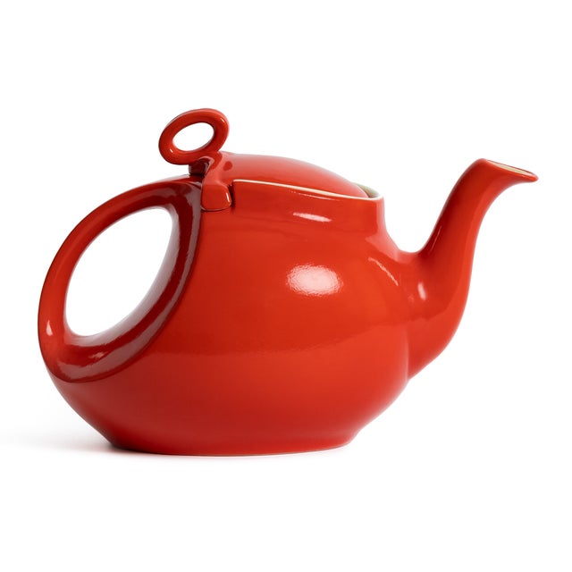 A striking minimalist still-life photograph of a vintage Hall China teapot, circa 1940. Photographed by Christopher...