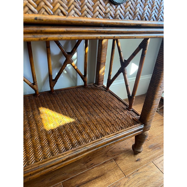 1990s Vintage Tommy Bahama Reed Sideboard/Credenza Console Table For Sale - Image 5 of 12