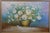 Vintage Impressionist Floral Oil Painting White Roses in Basket Framed 41" For Sale - Image 6 of 10