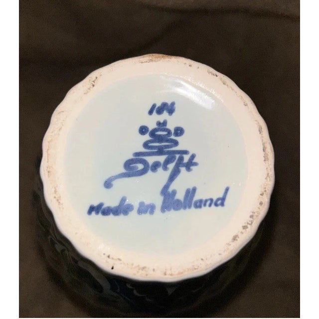 Mid-Century Modern Vintage Hand Painted Delft Polychrome Floral Handwerk Vase For Sale - Image 3 of 5