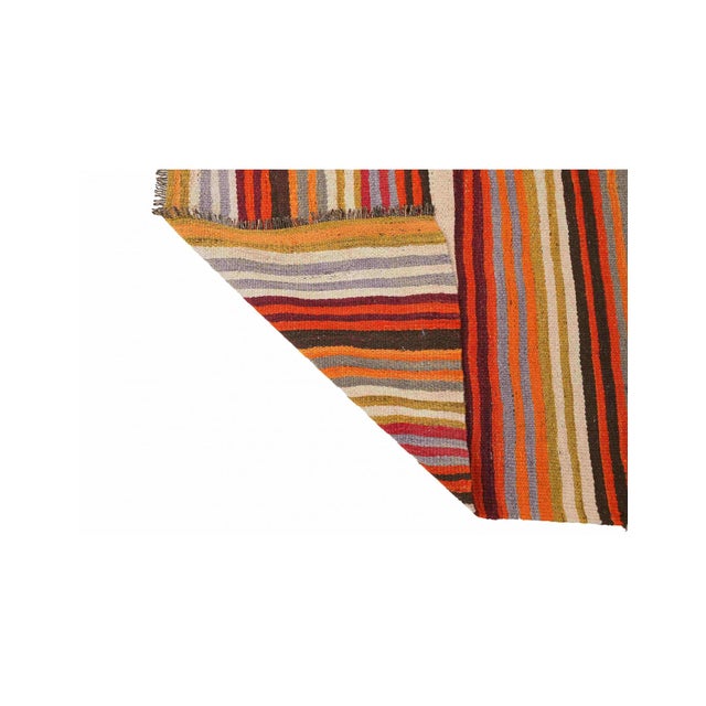 1960s Small Vintage Striped Kilim Rug - 3`3" X 5`11" For Sale - Image 5 of 6