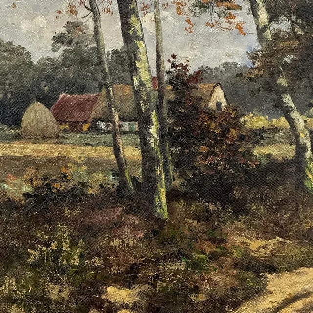 Antique Framed Oil Painting on Canvas by Jan Van Genesen (1887-1945) For Sale - Image 9 of 15