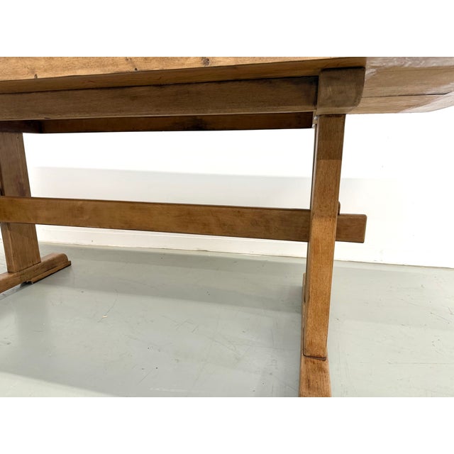 Modernist Architectural Table in Oak, 1950s For Sale - Image 12 of 18