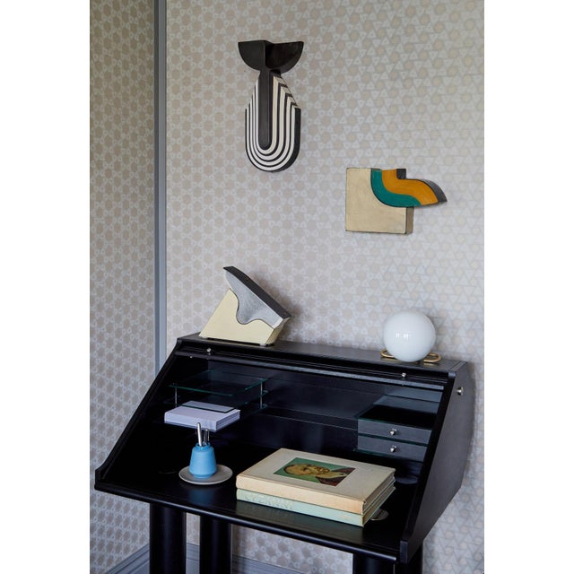 Featured in The 2020 San Francisco Decorator Showcase — 1970s Hans Eichenberger for Röthlisberger Postmodern Black Mahogany & Chrome Roll-Top Desk For Sale - Image 11 of 13