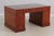 2010s Reprodux English Yew Wood Green Leather Top Desk For Sale - Image 5 of 18
