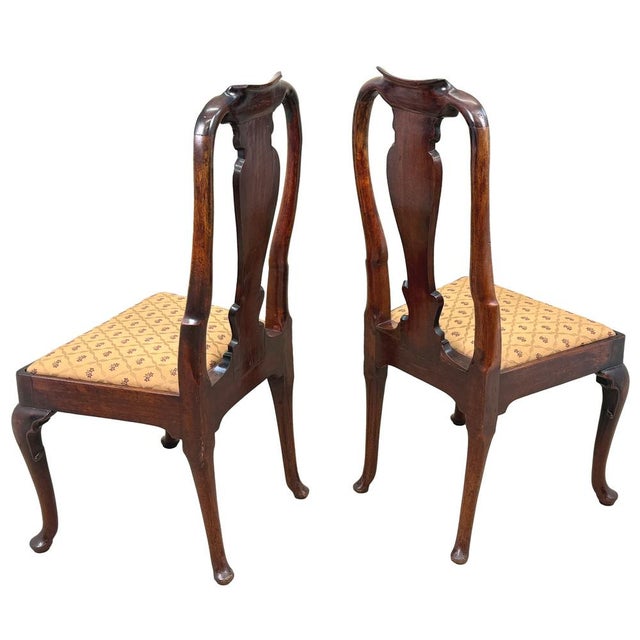 A Superb Quality Set Of Six Early 18th Century Queen Anne Period High Back Walnut Dining Chairs, Having Attractive...