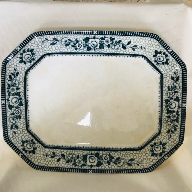 Burleigh Ware Burgess & Leigh England Burslem Premier no. 657114. Gorgeous, blue, rectangular with cut corners serving...